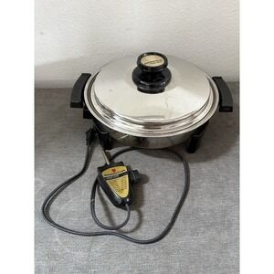 Kitchen Craft West Bend 11" Electric Skillet Liquid Core Vented Lid Stainless
